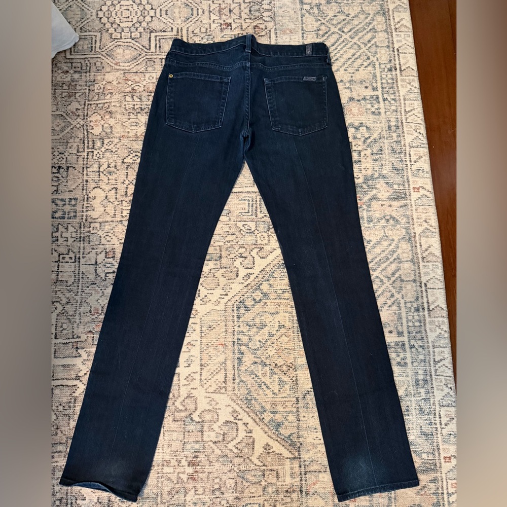 7 for All Mankind Straight Leg 29 Dark Blue Denim Jeans